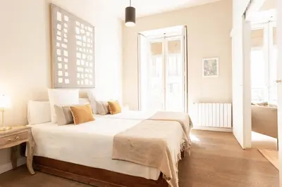 Cama o camas de una habitación en Apartamento San Anton II en Madrid
