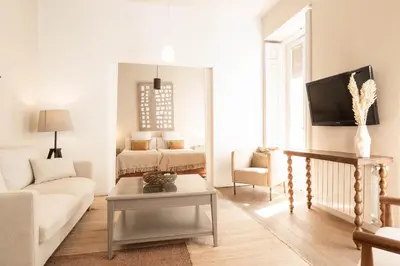 Una televisión o centro de entretenimiento en Apartamento San Anton II en Madrid