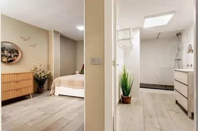 Cama o camas de una habitación en Tirso Loft en Madrid