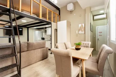 Zona de estar de Tirso Loft en Madrid