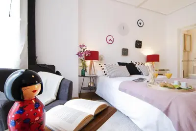 Cama o camas de una habitación en Apartamento Plaza Mayor III en Madrid