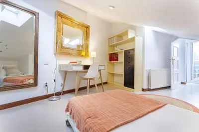 Cama o camas de una habitación en Apartamento Tribeca Duplex en Madrid