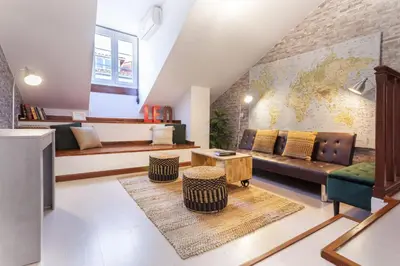 Zona de estar de Apartamento Tribeca Duplex en Madrid