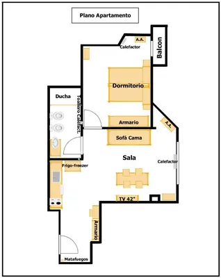 Plano de Gran Vía - Excellent Apartamento Temporal