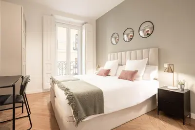 Cama o camas de una habitación en Apartamento Prado III en Madrid