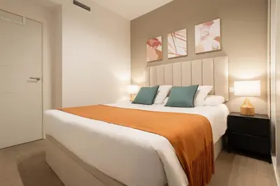 Cama o camas de una habitación en Apartamento Salamanca V en Madrid Capital