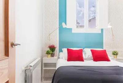 Cama o camas de una habitación en Patio en Madrid