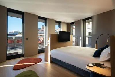 Cama o camas de una habitación en Ocean Drive Madrid