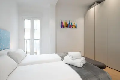 Cama o camas de una habitación en Charming Plaza de Callao