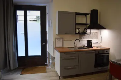 Una cocina o zona de cocina en Opera Suites Fidelio , cozy studio in the very center of Madrid