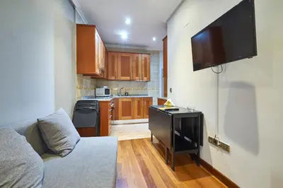 Una cocina o zona de cocina en Apartamentos Madrid Atocha