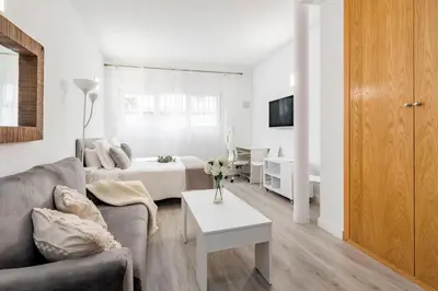 Una televisión o centro de entretenimiento en Charming Studio Avenida América