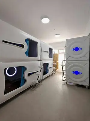 Cama o camas de una habitación en Hostel Space Capsule