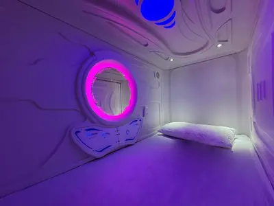 Cama o camas de una habitación en Hostel Space Capsule