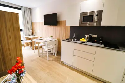 Una cocina o zona de cocina en Studios Cielo Madrid