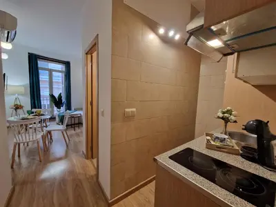 Una cocina o zona de cocina en Apartamentos San Isidro