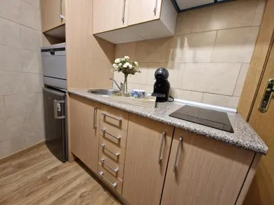 Una cocina o zona de cocina en Apartamentos San Isidro