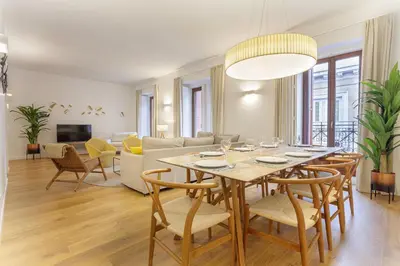 Zona de estar de Cibeles Luxe in Madrid