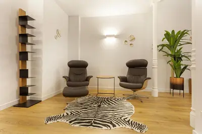 Zona de estar de Cibeles Luxe in Madrid