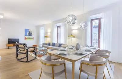 Zona de estar de Cibeles Luxe in Madrid