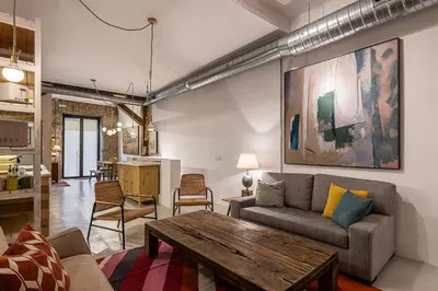 Zona de estar de Waou Art Loft La Latina