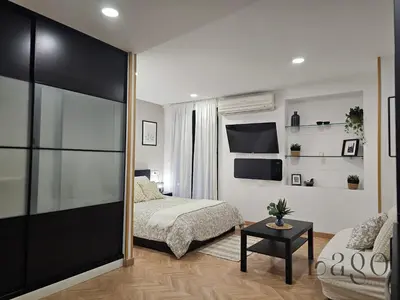 Cama o camas de una habitación en Estudio con Wifi y AC en Centro Sol y Gran via