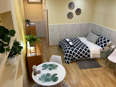 Cama o camas de una habitación en ESTUDIO EN FUENCARRAL Granvía
