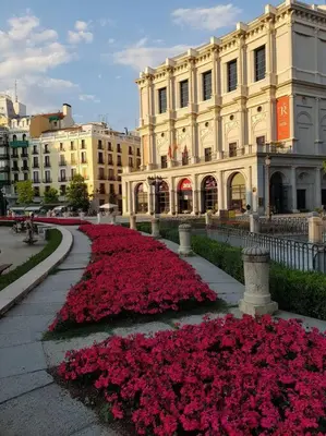 Jardín al aire libre en Centro Madrid. Plaza Mayor. Puerta del Sol. Opera.