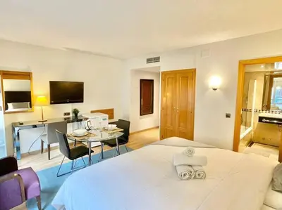 Cama o camas de una habitación en Edificio Leganitos