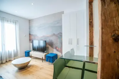 Zona de estar de Smartr Madrid Gran Via Apartments