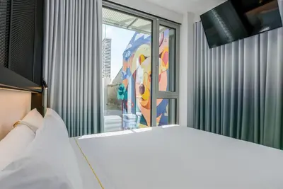 Cama o camas de una habitación en Akeah Hotel Gran Vía