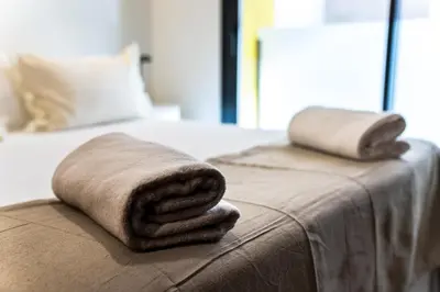 Cama o camas de una habitación en Bernabéu Business & Stay