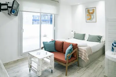 Zona de estar de Bernabéu Business & Stay