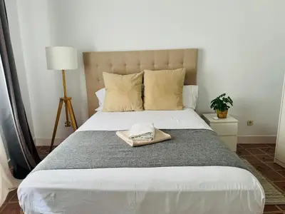 Cama o camas de una habitación en APARTAMENTO 3 HAB MADRID CENTRO