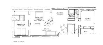 Plano de Cosy artist studio in Barrio de Salamanca