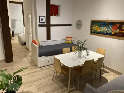 Zona de estar de Opera-Suites Luxury La boheme, in the very center of Madrid.