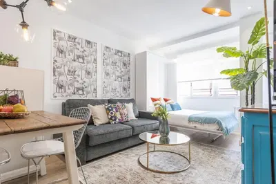 Zona de estar de Modern and bright studio – Salamanca