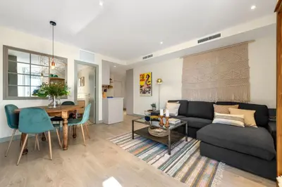 Zona de estar de Bright W Terrace -2 bedrooms 2 bathrooms-Chamberi