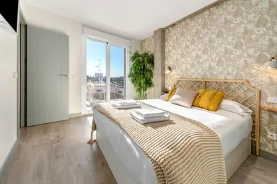 Cama o camas de una habitación en Bright W Terrace -2 bedrooms 2 bathrooms-Chamberi