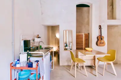 Zona de estar de Estudio Loft en el centro de Madrid