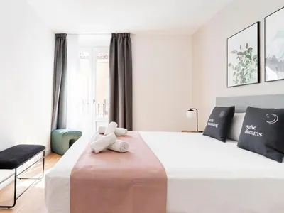 Cama o camas de una habitación en Limehome Madrid Calle de Fomento - estancia temporal