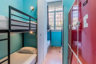 Cama o camas de una habitación en Hostel Center Madrid