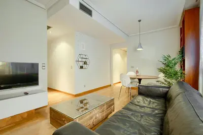 Una televisión o centro de entretenimiento en Apartamento en Chamberí con piscina - Lovely apartment in the City Center with swimming pool