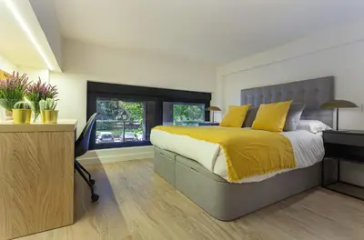 Cama o camas de una habitación en Apartamento Retiro V en Madrid