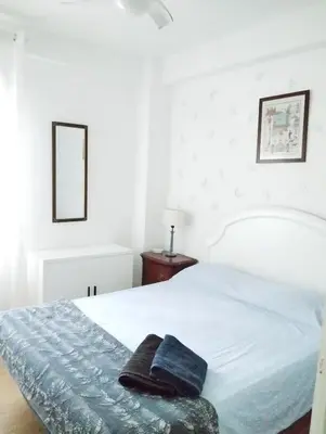 Cama o camas de una habitación en Apartamento luminoso y nuevo en Madrid Rio