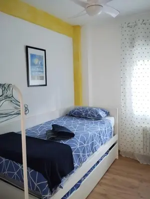 Cama o camas de una habitación en Apartamento luminoso y nuevo en Madrid Rio