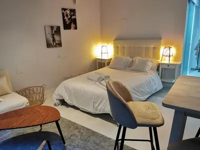 Cama o camas de una habitación en La Estancia de Leganitos