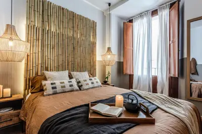 Cama o camas de una habitación en TETELA- 1 Bedroom Apartment with shared pool in Centro