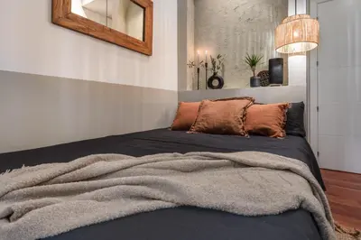 Cama o camas de una habitación en DERJ - 2 Bedroom Apartment in Almagro