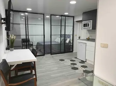 Una cocina o zona de cocina en Madrid Villa Suites Bianco